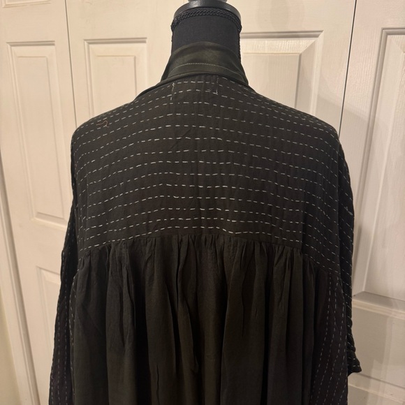 Kantha Bae Utopia Duster Overdyed Crepe Silk Vintage Sari Free Size XS to 3X - Picture 5 of 9